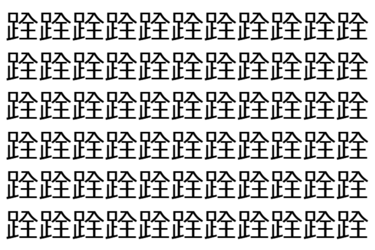 【脳トレ】「跧」の中に紛れて1つ違う文字がある！？あなたは何秒で探し出せるかな？？【違う文字を探せ！】