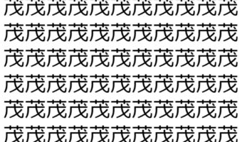 【脳トレ】「茂」の中に紛れて1つ違う文字がある!?あなたは何秒で探し出せるかな??【違う文字を探せ!】