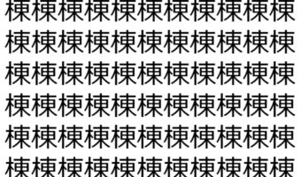 【脳トレ】「棟」の中に紛れて1つ違う文字がある！？あなたは何秒で探し出せるかな？？【違う文字を探せ！】
