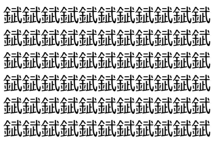 【脳トレ】「錻」の中に紛れて1つ違う文字がある！？あなたは何秒で探し出せるかな？？【違う文字を探せ！】