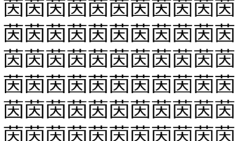 【脳トレ】「茵」の中に紛れて1つ違う文字がある!?あなたは何秒で探し出せるかな??【違う文字を探せ!】