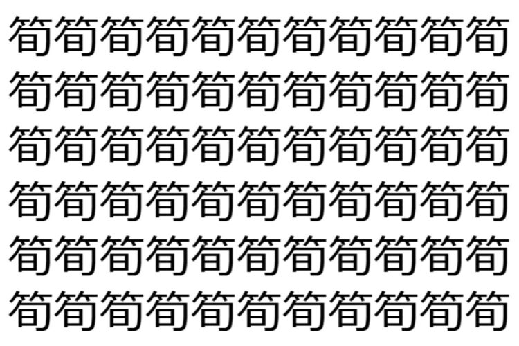 【脳トレ】「筍」の中に紛れて1つ違う文字がある！？あなたは何秒で探し出せるかな？？【違う文字を探せ！】