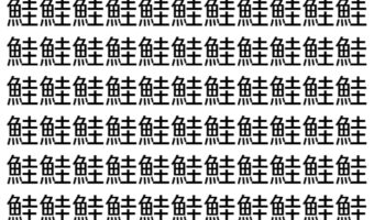 【脳トレ】「鮭」の中に紛れて1つ違う文字がある!?あなたは何秒で探し出せるかな??【違う文字を探せ!】