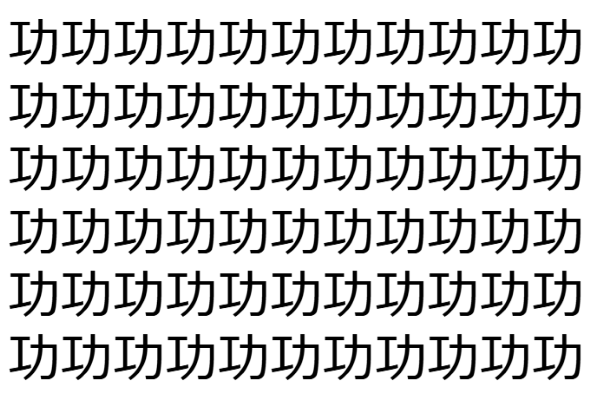 【脳トレ】「功」の中に紛れて1つ違う文字がある!?あなたは何秒で探し出せるかな??【違う文字を探せ!】