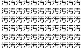 【脳トレ】「汚」の中に紛れて1つ違う文字がある！？あなたは何秒で探し出せるかな？？【違う文字を探せ！】