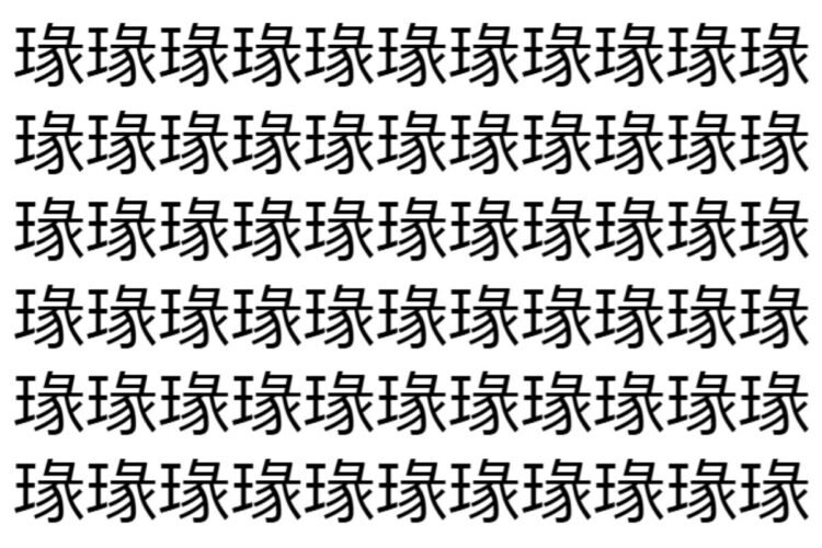 【脳トレ】「瑑」の中に紛れて1つ違う文字がある！？あなたは何秒で探し出せるかな？？【違う文字を探せ！】