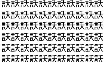 【脳トレ】「訞」の中に紛れて1つ違う文字がある!?あなたは何秒で探し出せるかな??【違う文字を探せ!】