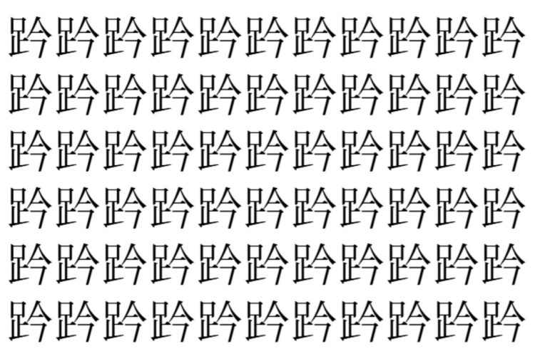 【脳トレ】「趻」の中に紛れて1つ違う文字がある！？あなたは何秒で探し出せるかな？？【違う文字を探せ！】