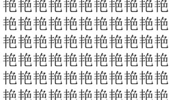 【脳トレ】「艳」の中に紛れて1つ違う文字がある!?あなたは何秒で探し出せるかな??【違う文字を探せ!】