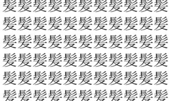 【脳トレ】「髪」の中に紛れて1つ違う文字がある!?あなたは何秒で探し出せるかな??【違う文字を探せ!】