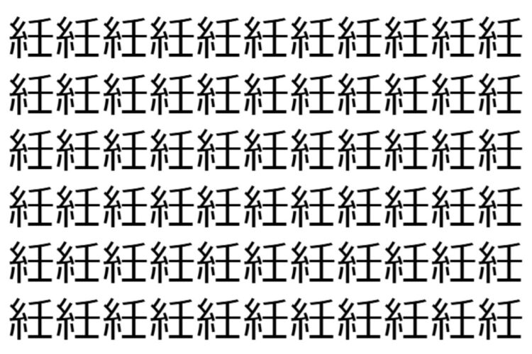 【脳トレ】「紝」の中に紛れて1つ違う文字がある！？あなたは何秒で探し出せるかな？？【違う文字を探せ！】