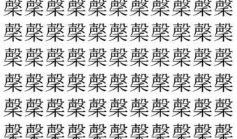 【脳トレ】「䅽」の中に紛れて1つ違う文字がある!?あなたは何秒で探し出せるかな??【違う文字を探せ!】