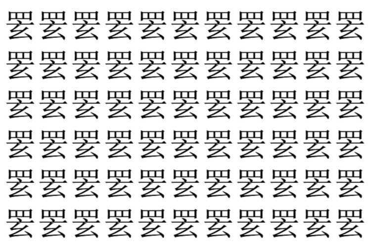 【脳トレ】「䍗」の中に紛れて1つ違う文字がある！？あなたは何秒で探し出せるかな？？【違う文字を探せ！】