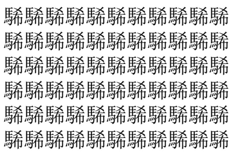 【脳トレ】「䮎」の中に紛れて1つ違う文字がある！？あなたは何秒で探し出せるかな？？【違う文字を探せ！】