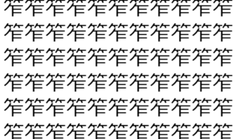 【脳トレ】「笮」の中に紛れて1つ違う文字がある！？あなたは何秒で探し出せるかな？？【違う文字を探せ！】