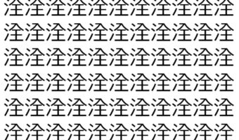 【脳トレ】「洤」の中に紛れて1つ違う文字がある！？あなたは何秒で探し出せるかな？？【違う文字を探せ！】