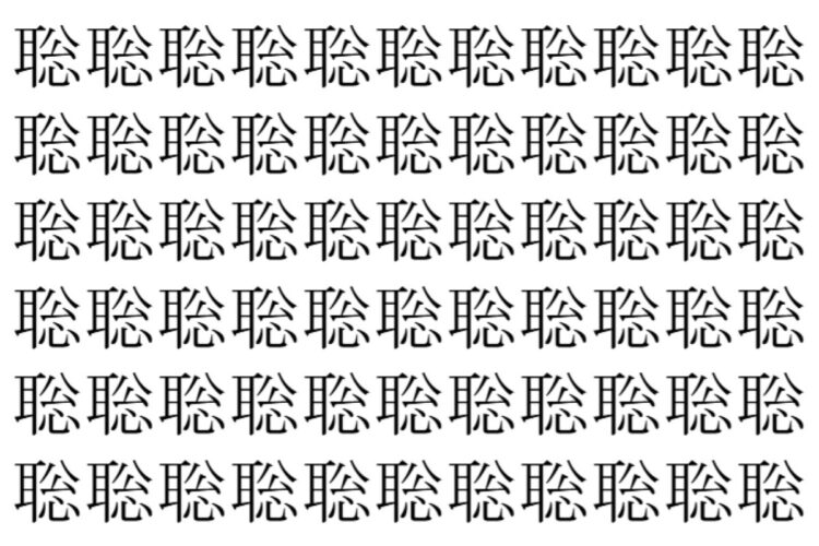 【脳トレ】「聡」の中に紛れて1つ違う文字がある！？あなたは何秒で探し出せるかな？？【違う文字を探せ！】