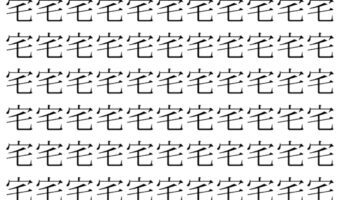 【脳トレ】「宅」の中に紛れて1つ違う文字がある!?あなたは何秒で探し出せるかな??【違う文字を探せ!】