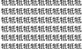 【脳トレ】「牴」の中に紛れて1つ違う文字がある!?あなたは何秒で探し出せるかな??【違う文字を探せ!】