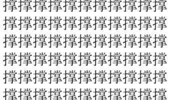 【脳トレ】「撑」の中に紛れて1つ違う文字がある!?あなたは何秒で探し出せるかな??【違う文字を探せ!】