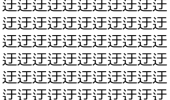 【脳トレ】「迂」の中に紛れて1つ違う文字がある!?あなたは何秒で探し出せるかな??【違う文字を探せ!】