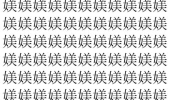 【脳トレ】「媄」の中に紛れて1つ違う文字がある!?あなたは何秒で探し出せるかな??【違う文字を探せ!】