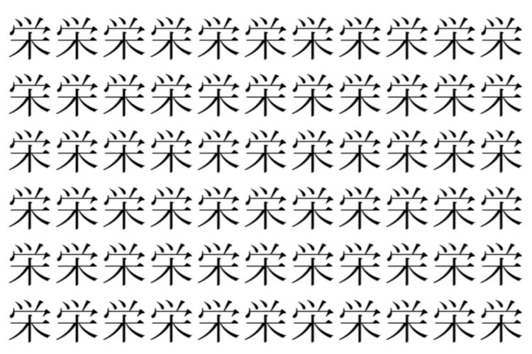 【脳トレ】「栄」の中に紛れて1つ違う文字がある！？あなたは何秒で探し出せるかな？？【違う文字を探せ！】