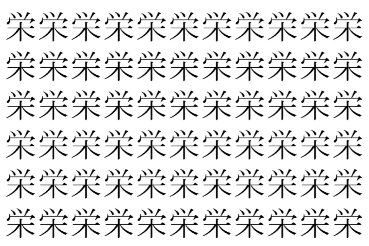 【脳トレ】「栄」の中に紛れて1つ違う文字がある！？あなたは何秒で探し出せるかな？？【違う文字を探せ！】