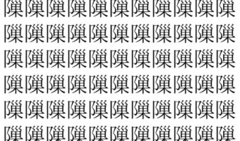 【脳トレ】「隟」の中に紛れて1つ違う文字がある!?あなたは何秒で探し出せるかな??【違う文字を探せ!】