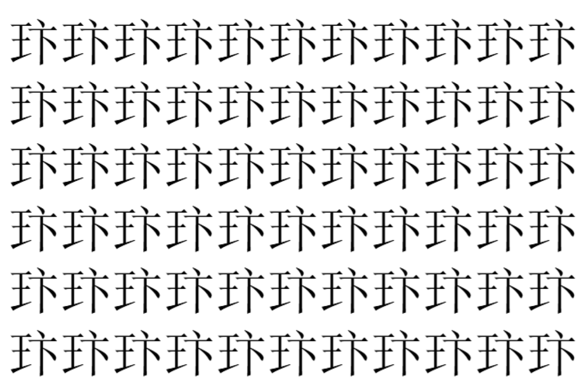 【脳トレ】「玣」の中に紛れて1つ違う文字がある!?あなたは何秒で探し出せるかな??【違う文字を探せ!】