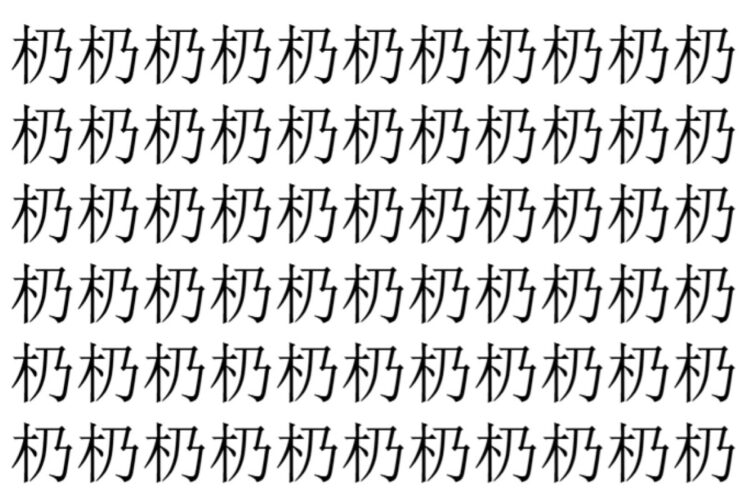【脳トレ】「㭁」の中に紛れて1つ違う文字がある！？あなたは何秒で探し出せるかな？？【違う文字を探せ！】