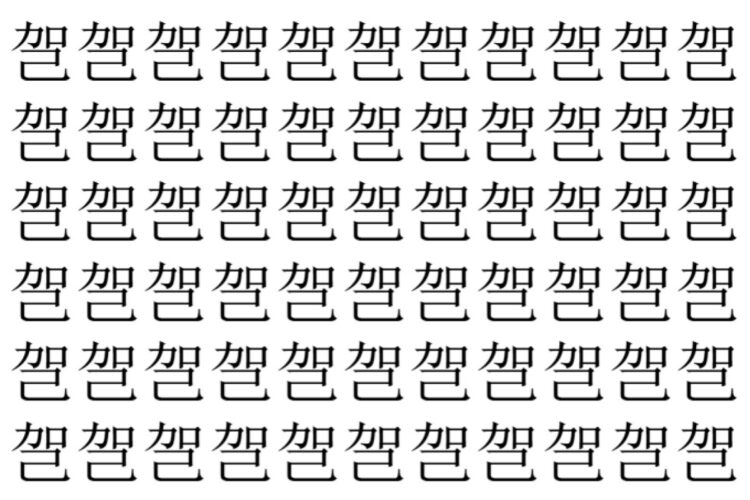【脳トレ】「㠰」の中に紛れて1つ違う文字がある！？あなたは何秒で探し出せるかな？？【違う文字を探せ！】