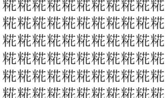 【脳トレ】「糀」の中に紛れて1つ違う文字がある！？あなたは何秒で探し出せるかな？？【違う文字を探せ！】