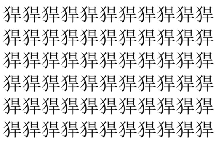 【脳トレ】「猂」の中に紛れて1つ違う文字がある！？あなたは何秒で探し出せるかな？？【違う文字を探せ！】