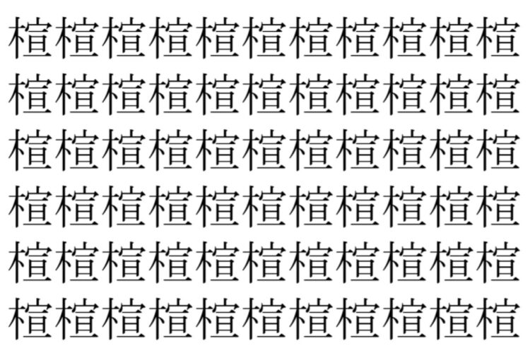 【脳トレ】「楦」の中に紛れて1つ違う文字がある！？あなたは何秒で探し出せるかな？？【違う文字を探せ！】