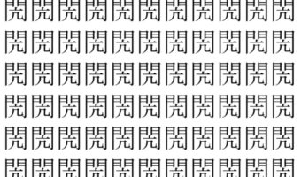 【脳トレ】「閌」の中に紛れて1つ違う文字がある!?あなたは何秒で探し出せるかな??【違う文字を探せ!】