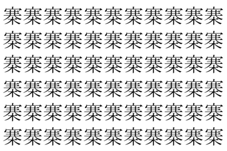 【脳トレ】「寨」の中に紛れて1つ違う文字がある！？あなたは何秒で探し出せるかな？？【違う文字を探せ！】