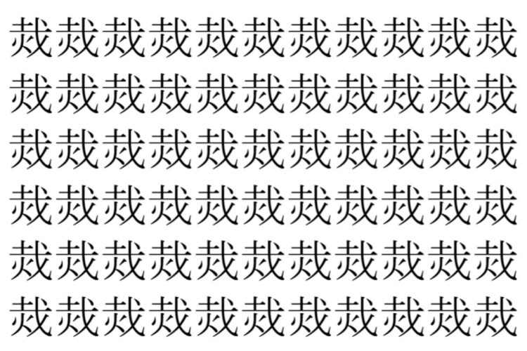 【脳トレ】「烖」の中に紛れて1つ違う文字がある！？あなたは何秒で探し出せるかな？？【違う文字を探せ！】