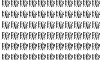 【脳トレ】「贍」の中に紛れて1つ違う文字がある！？あなたは何秒で探し出せるかな？？【違う文字を探せ！】