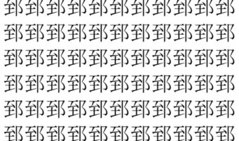 【脳トレ】「郅」の中に紛れて1つ違う文字がある!?あなたは何秒で探し出せるかな??【違う文字を探せ!】