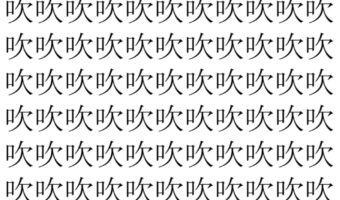 【脳トレ】「吹」の中に紛れて1つ違う文字がある！？あなたは何秒で探し出せるかな？？【違う文字を探せ！】