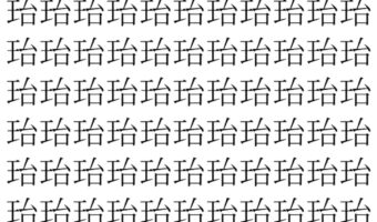 【脳トレ】「珆」の中に紛れて1つ違う文字がある!?あなたは何秒で探し出せるかな??【違う文字を探せ!】