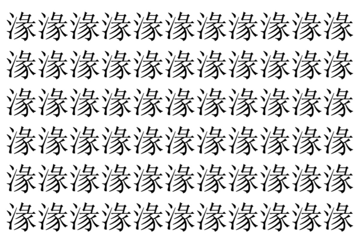 【脳トレ】「湪」の中に紛れて1つ違う文字がある!?あなたは何秒で探し出せるかな??【違う文字を探せ!】