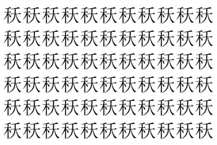 【脳トレ】「秗」の中に紛れて1つ違う文字がある！？あなたは何秒で探し出せるかな？？【違う文字を探せ！】