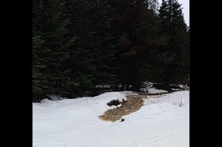 雪原で洪水発生！？濁流の正体は・・大量の雪解け水！！【アメリカ・動画】