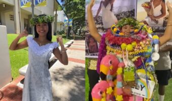 ハワイの卒業生のビフォアアフター！シンプルなドレス姿が賑やかな装いに大変身！！【アメリカ・動画】