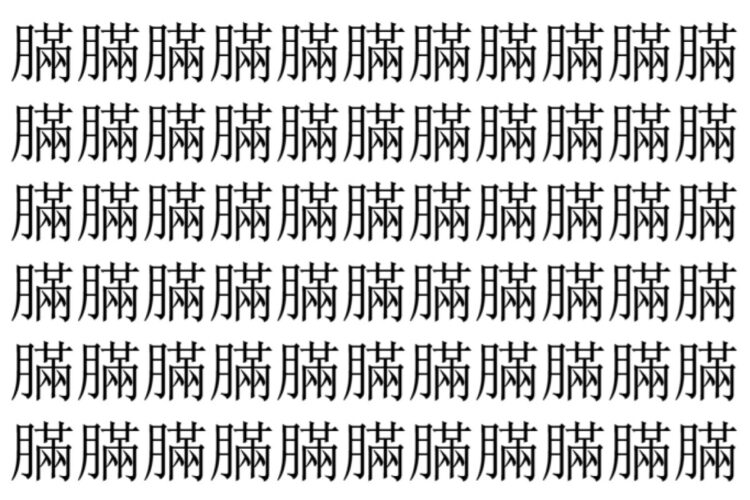 【脳トレ】「䐽」の中に紛れて1つ違う文字がある！？あなたは何秒で探し出せるかな？？【違う文字を探せ！】