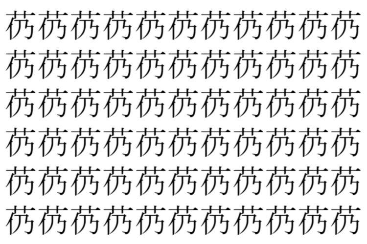 【脳トレ】「芿」の中に紛れて1つ違う文字がある！？あなたは何秒で探し出せるかな？？【違う文字を探せ！】