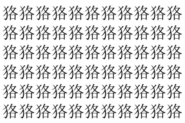 【脳トレ】「狢」の中に紛れて1つ違う文字がある！？あなたは何秒で探し出せるかな？？【違う文字を探せ！】