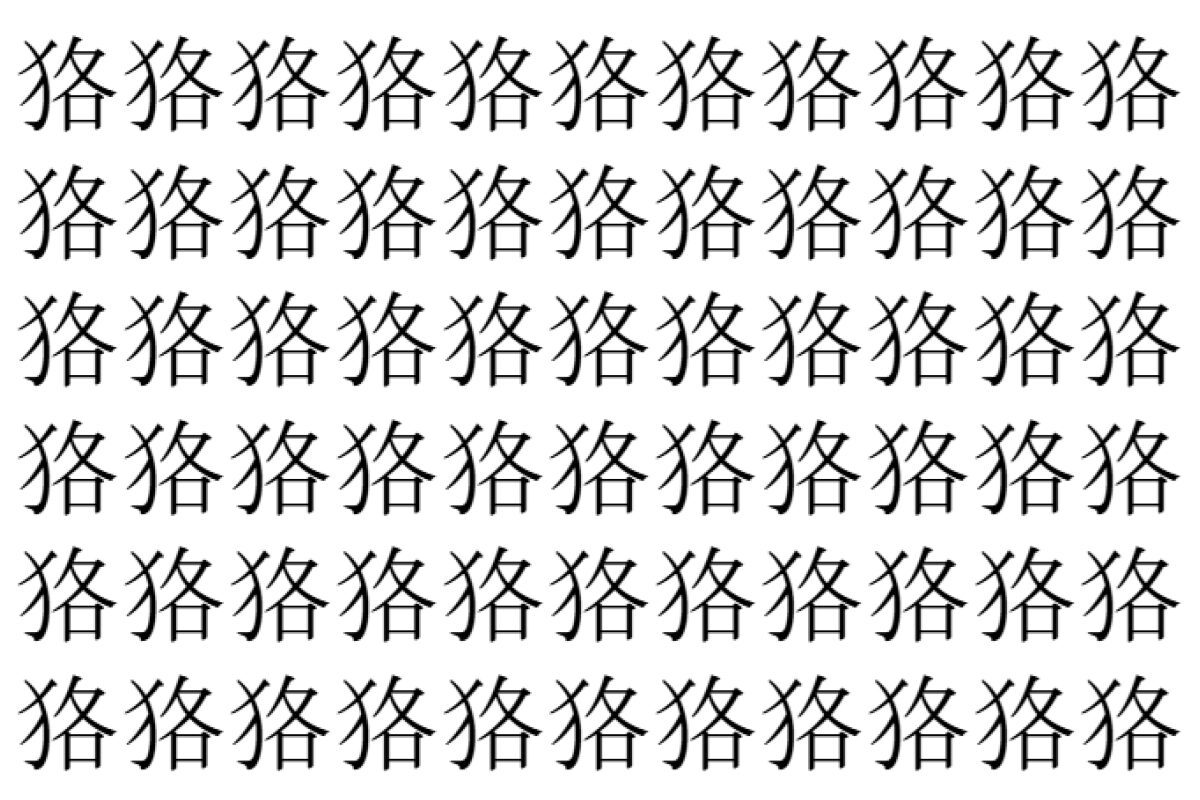 【脳トレ】「狢」の中に紛れて1つ違う文字がある！？あなたは何秒で探し出せるかな？？【違う文字を探せ！】